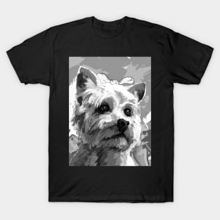 Yorkshire Terrier Mom Black and White T-Shirt